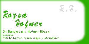 rozsa hofner business card